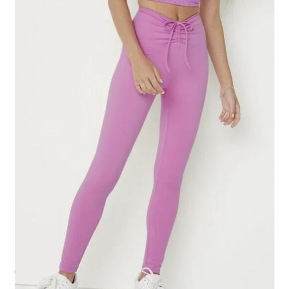 Victoria's Secret PINK Active Soft Ultimate Ruched V Leggings Pink Blossom Sz M - Picture 1 of 8